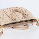 Miu Miu Hand Bag Leather 2way Pink Gold Auth 167890A-6