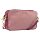 Miu Miu Shoulder Bag Leather Pink Gold Auth 167891A-1