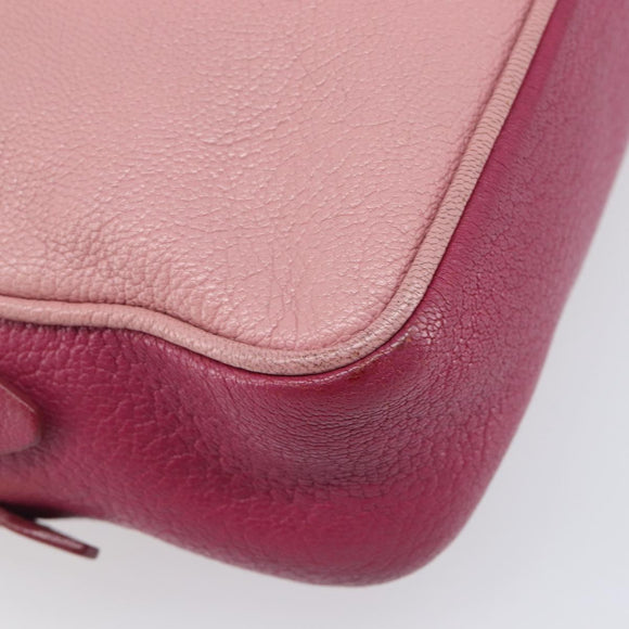 Miu Miu Shoulder Bag Leather Pink Gold Auth 167891A