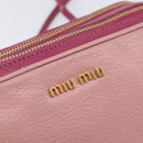 Miu Miu Shoulder Bag Leather Pink Gold Auth 167891A-18