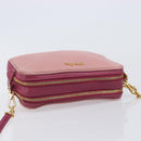 Miu Miu Shoulder Bag Leather Pink Gold Auth 167891A-6