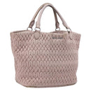 Miu Miu Matelasse Hand Bag Leather Pink Silver Auth 167892-1