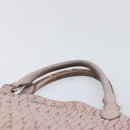 Miu Miu Matelasse Hand Bag Leather Pink Silver Auth 167892-11