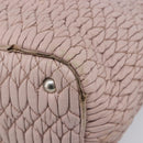 Miu Miu Matelasse Hand Bag Leather Pink Silver Auth 167892-14