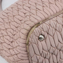 Miu Miu Matelasse Hand Bag Leather Pink Silver Auth 167892-15