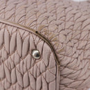 Miu Miu Matelasse Hand Bag Leather Pink Silver Auth 167892-16