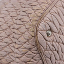 Miu Miu Matelasse Hand Bag Leather Pink Silver Auth 167892-17