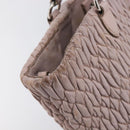 Miu Miu Matelasse Hand Bag Leather Pink Silver Auth 167892-18