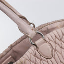 Miu Miu Matelasse Hand Bag Leather Pink Silver Auth 167892-19