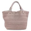 Miu Miu Matelasse Hand Bag Leather Pink Silver Auth 167892-2