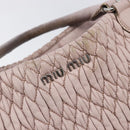 Miu Miu Matelasse Hand Bag Leather Pink Silver Auth 167892-20
