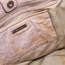Miu Miu Matelasse Hand Bag Leather Pink Silver Auth 167892-23