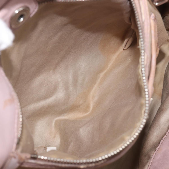 Miu Miu Matelasse Hand Bag Leather Pink Silver Auth 167892
