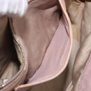 Miu Miu Matelasse Hand Bag Leather Pink Silver Auth 167892-30