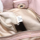 Miu Miu Matelasse Hand Bag Leather Pink Silver Auth 167892-32
