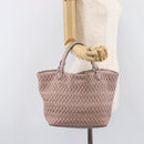 Miu Miu Matelasse Hand Bag Leather Pink Silver Auth 167892-33