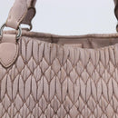 Miu Miu Matelasse Hand Bag Leather Pink Silver Auth 167892-4