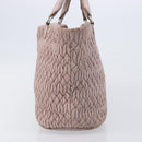 Miu Miu Matelasse Hand Bag Leather Pink Silver Auth 167892-6
