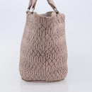 Miu Miu Matelasse Hand Bag Leather Pink Silver Auth 167892-8