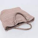 Miu Miu Matelasse Hand Bag Leather Pink Silver Auth 167892-9