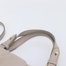 Miu Miu Hand Bag Leather 2way Gray Gold Auth 167897A-10