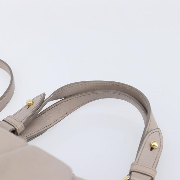 Miu Miu Hand Bag Leather 2way Gray Gold Auth 167897A