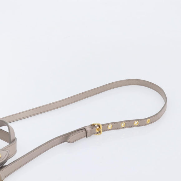 Miu Miu Hand Bag Leather 2way Gray Gold Auth 167897A
