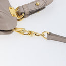 Miu Miu Hand Bag Leather 2way Gray Gold Auth 167897A-13