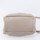 Miu Miu Hand Bag Leather 2way Gray Gold Auth 167897A-14