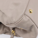 Miu Miu Hand Bag Leather 2way Gray Gold Auth 167897A-16