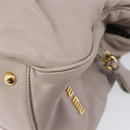 Miu Miu Hand Bag Leather 2way Gray Gold Auth 167897A-17