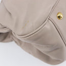 Miu Miu Hand Bag Leather 2way Gray Gold Auth 167897A-18