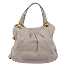 Miu Miu Hand Bag Leather 2way Gray Gold Auth 167897A-2