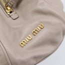 Miu Miu Hand Bag Leather 2way Gray Gold Auth 167897A-21