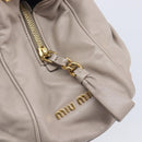 Miu Miu Hand Bag Leather 2way Gray Gold Auth 167897A-22