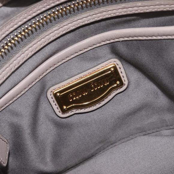 Miu Miu Hand Bag Leather 2way Gray Gold Auth 167897A