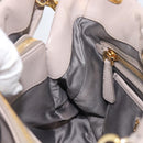 Miu Miu Hand Bag Leather 2way Gray Gold Auth 167897A-26