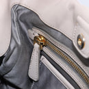 Miu Miu Hand Bag Leather 2way Gray Gold Auth 167897A-27
