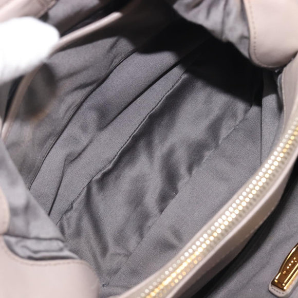 Miu Miu Hand Bag Leather 2way Gray Gold Auth 167897A