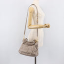Miu Miu Hand Bag Leather 2way Gray Gold Auth 167897A-34