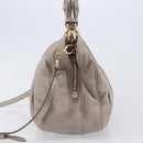 Miu Miu Hand Bag Leather 2way Gray Gold Auth 167897A-4