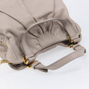 Miu Miu Hand Bag Leather 2way Gray Gold Auth 167897A-8