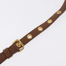 Miu Miu Hand Bag Leather 2way Brown Gold Auth 167898A-13