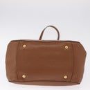Miu Miu Hand Bag Leather 2way Brown Gold Auth 167898A-16