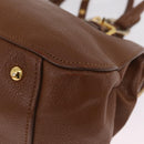 Miu Miu Hand Bag Leather 2way Brown Gold Auth 167898A-20