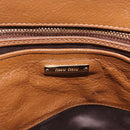 Miu Miu Hand Bag Leather 2way Brown Gold Auth 167898A-23