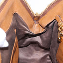 Miu Miu Hand Bag Leather 2way Brown Gold Auth 167898A-26