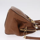 Miu Miu Hand Bag Leather 2way Brown Gold Auth 167898A-4