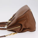 Miu Miu Hand Bag Leather 2way Brown Gold Auth 167898A-5