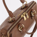 Miu Miu Hand Bag Leather 2way Brown Gold Auth 167898A-6